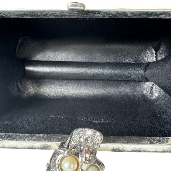 Alexander McQueen UK Bag Mink Skull Brittania Minaudiere Fur Clutch Union Jack - Picture 6 of 12